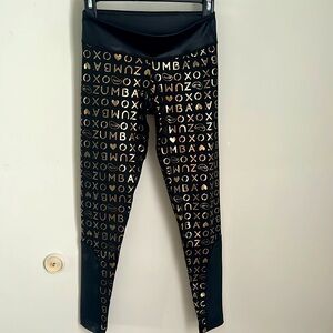 Zumba Fitness women’s  Leggings with Gold Lettering